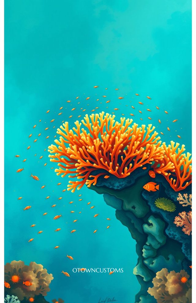 Whimsical Underwater Ocean Coral
