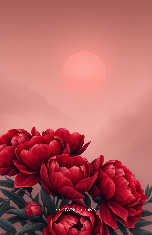 Realistic Floral Illustration Crimson Peaks
