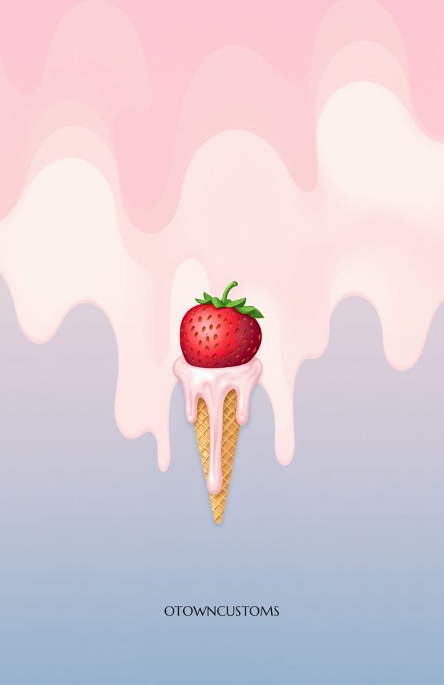Melting Strawberry Ice Cream