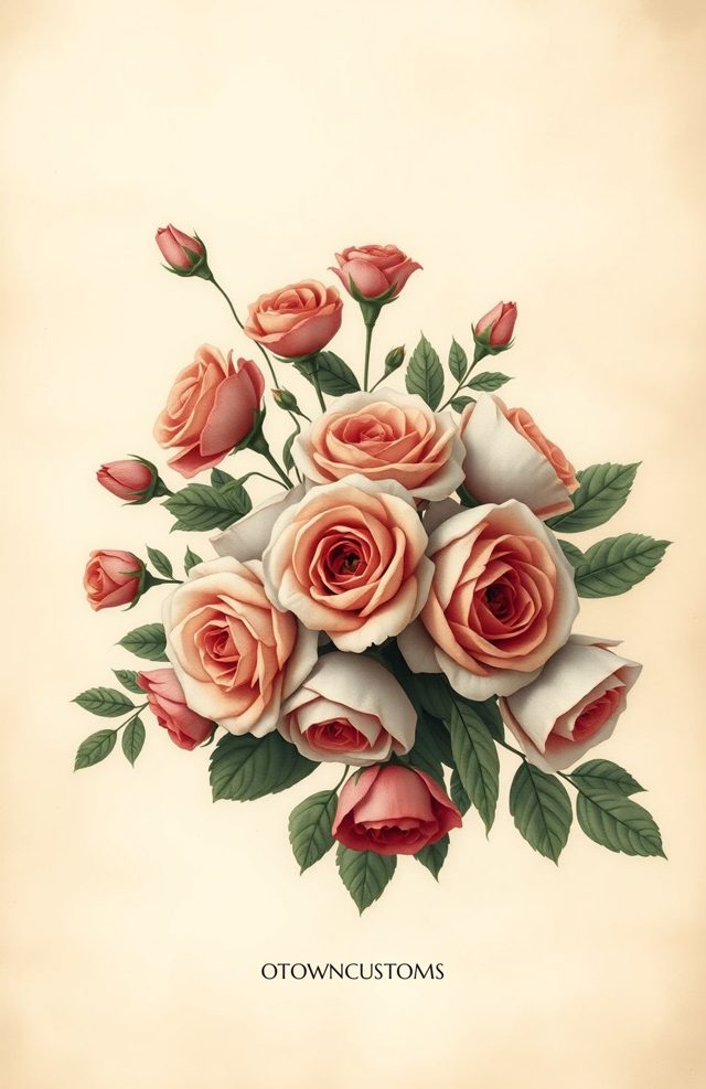 Vintage Floral Painting Bouquet