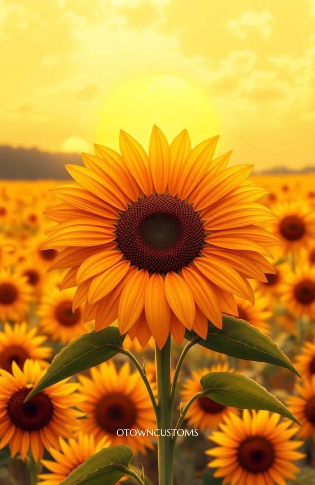 Sunny Sunflower Field Landscape