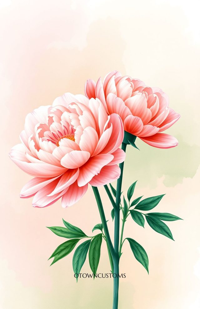 Watercolor Peony Garden Floral
