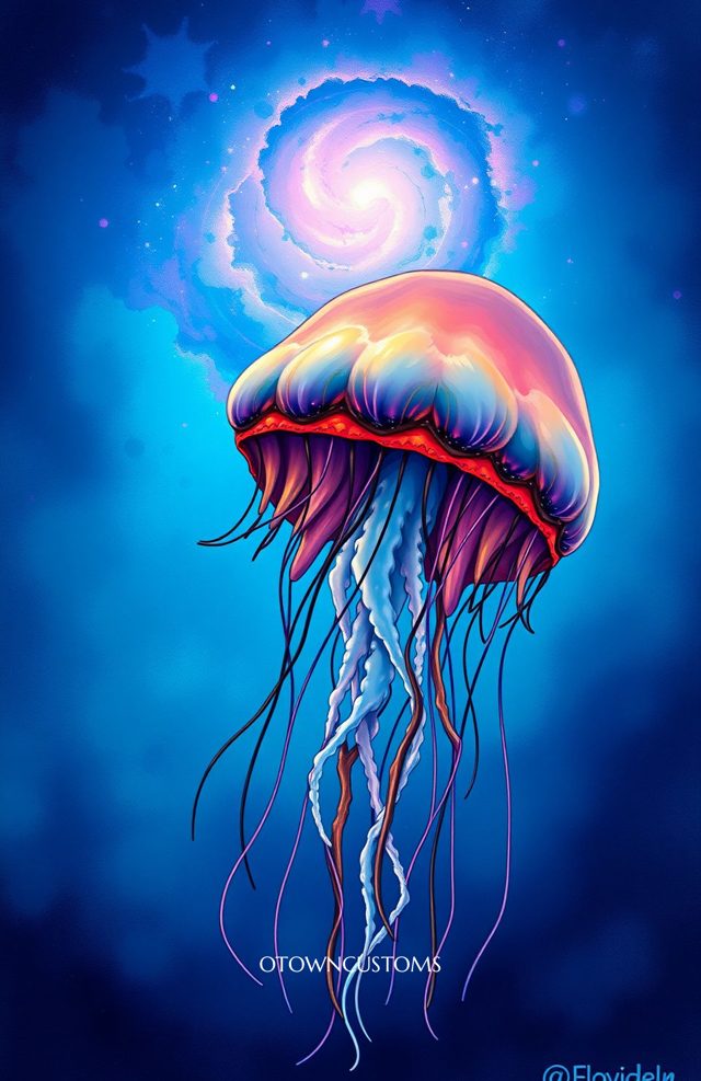 Cosmic Jellyfish Nebula Digital Art