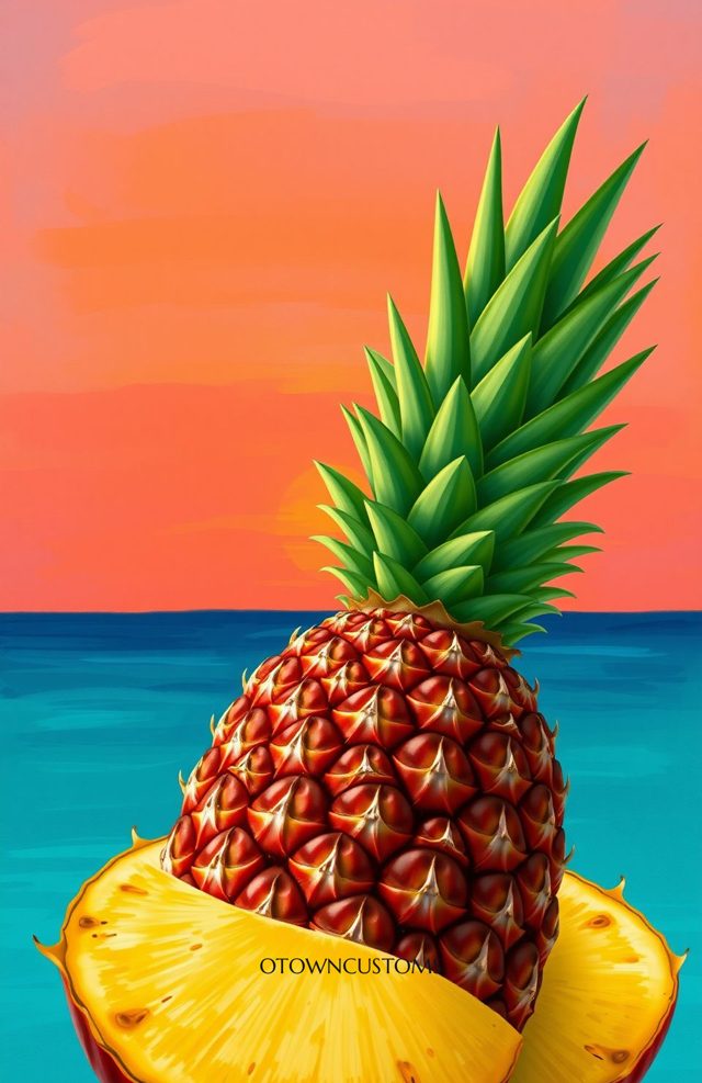 Tropical Pineapple Sunset Paradise