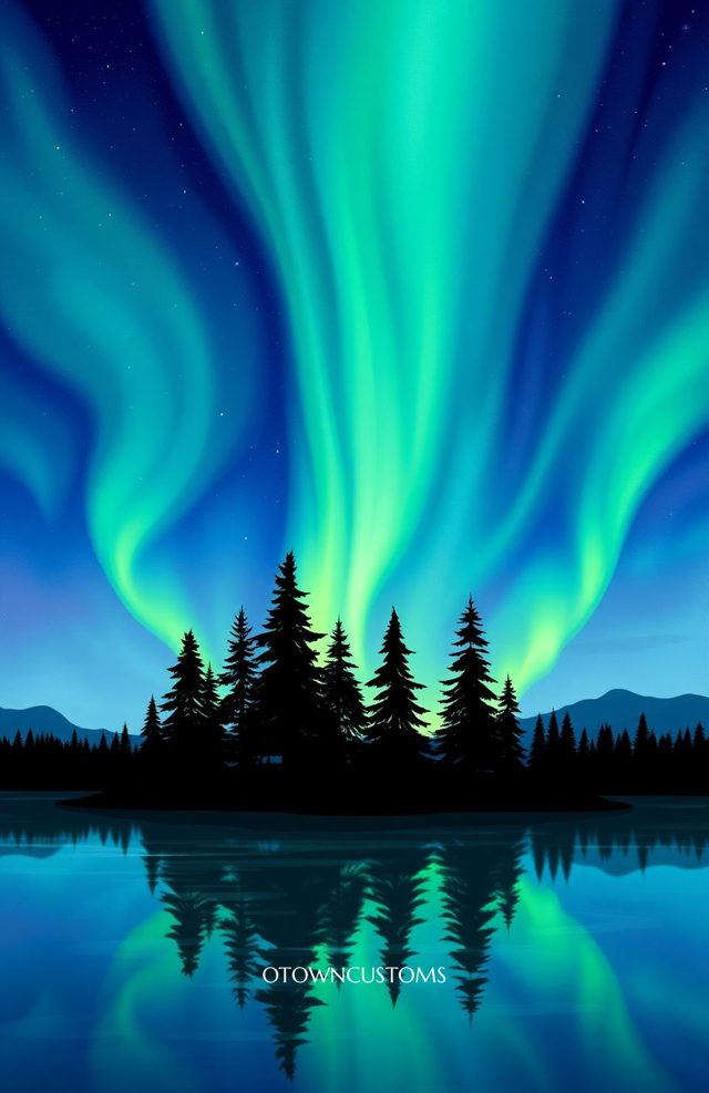 Stylized Aurora Borealis Northern Lights
