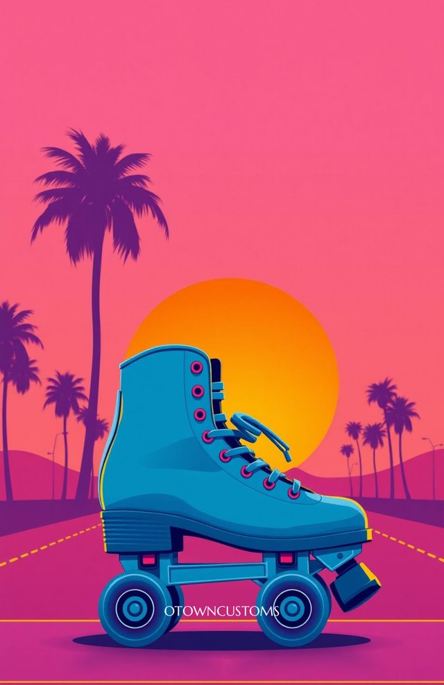 Retro Sunset Aesthetic Roller Skate