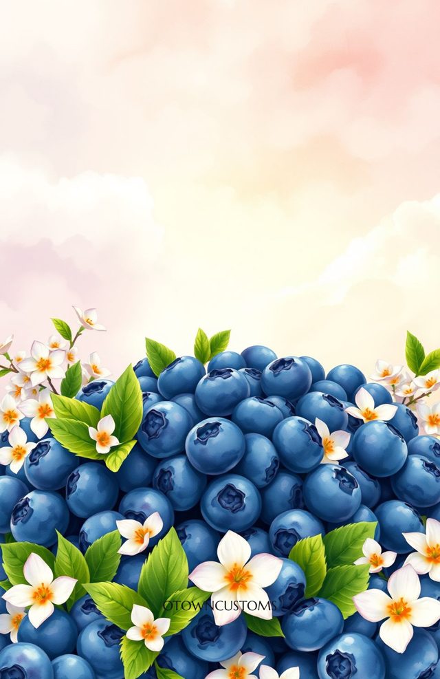 Blueberry Floral Delight Phone Case Watercolor Fruit
