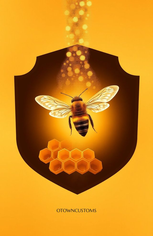 Golden Honeycomb Bee Illuminated