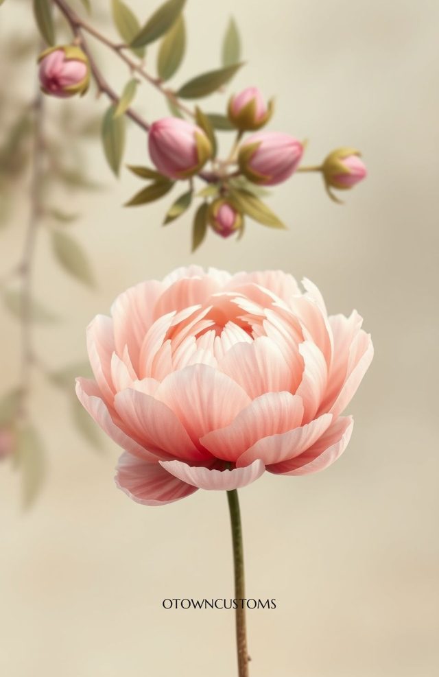 Delicate Floral Blooming Peonies