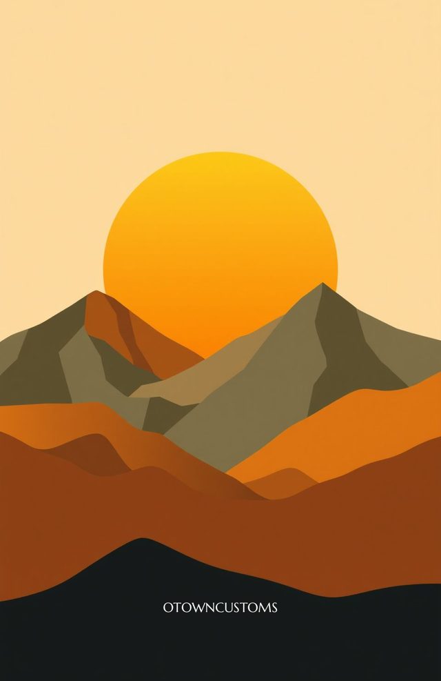 Minimalist Abstract Geometric Mountains