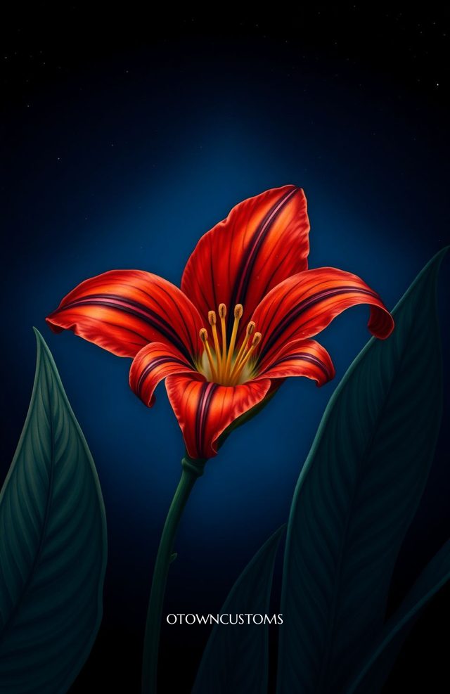 Dark Floral Tiger Lily