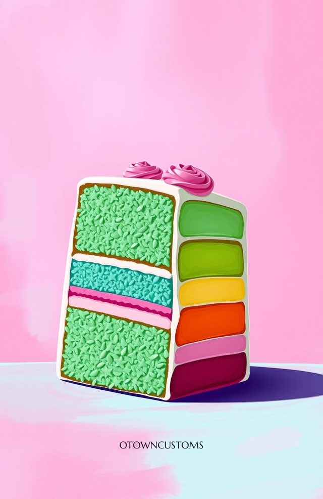 Delicious Cake Stylized Illustration