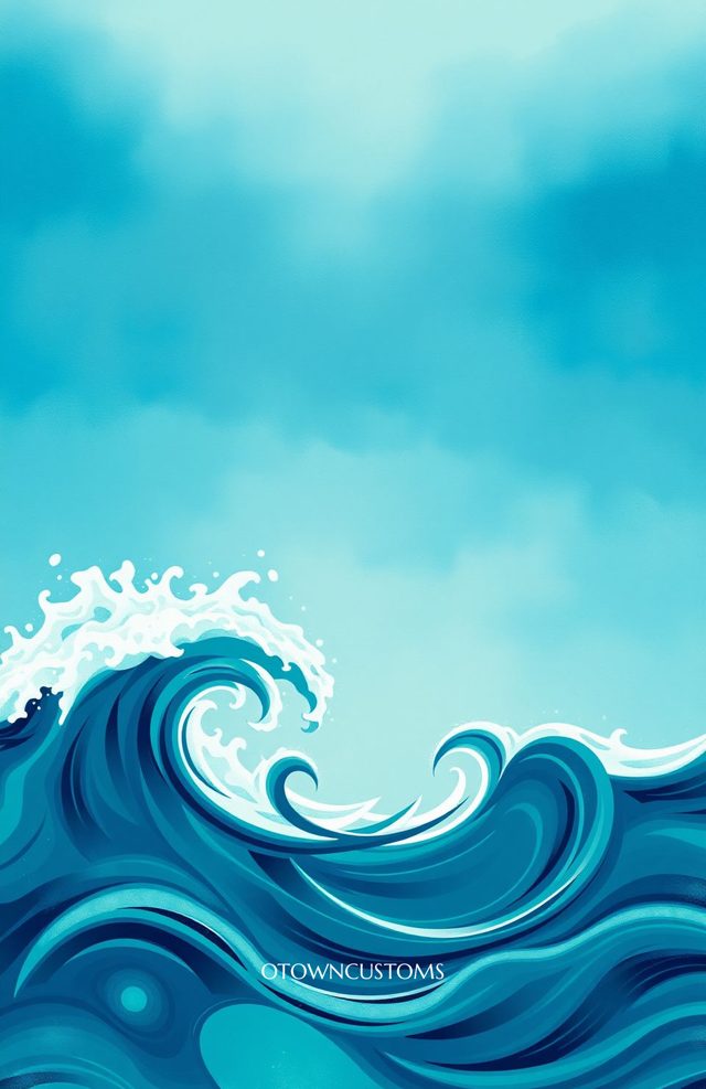 Stylized Wave Art Abstract Ocean