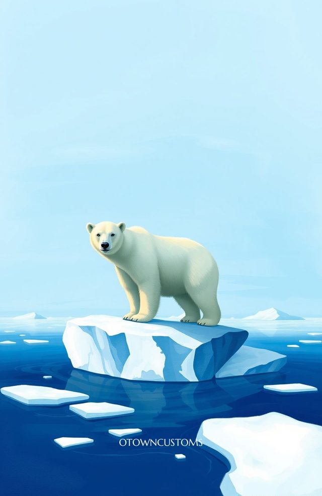Polar Bear Arctic Iceflow Painterly Digital Art