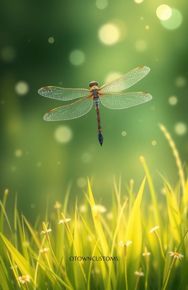 Macro Nature Dragonfly Meadow Dance