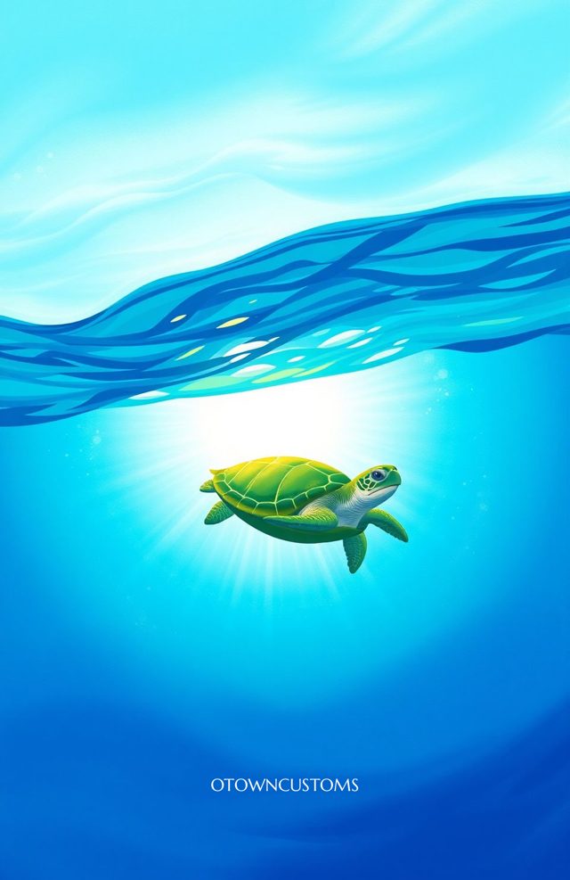Sea Turtle's Journey Underwater Scene