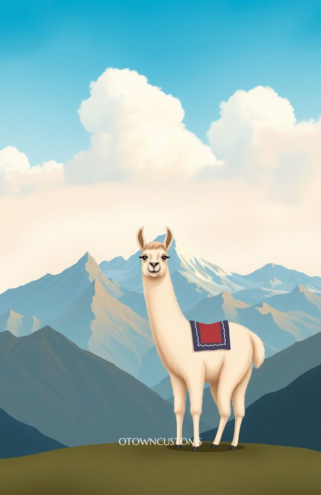 Stylized Llama Andes Mountain