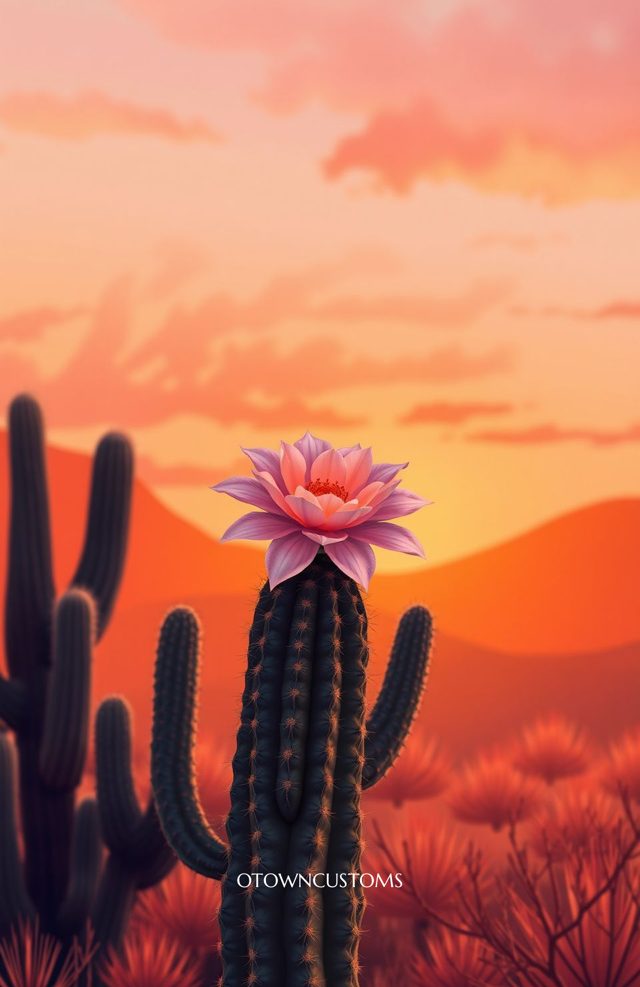 Desert Bloom Cactus Sunset