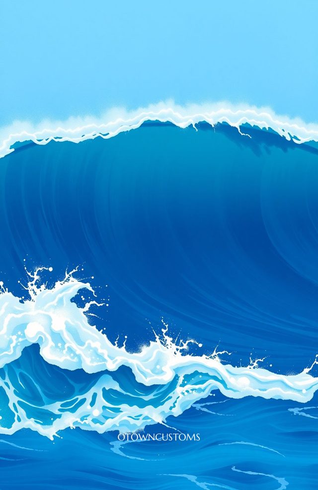Stylized Wave Ocean Azure Energy