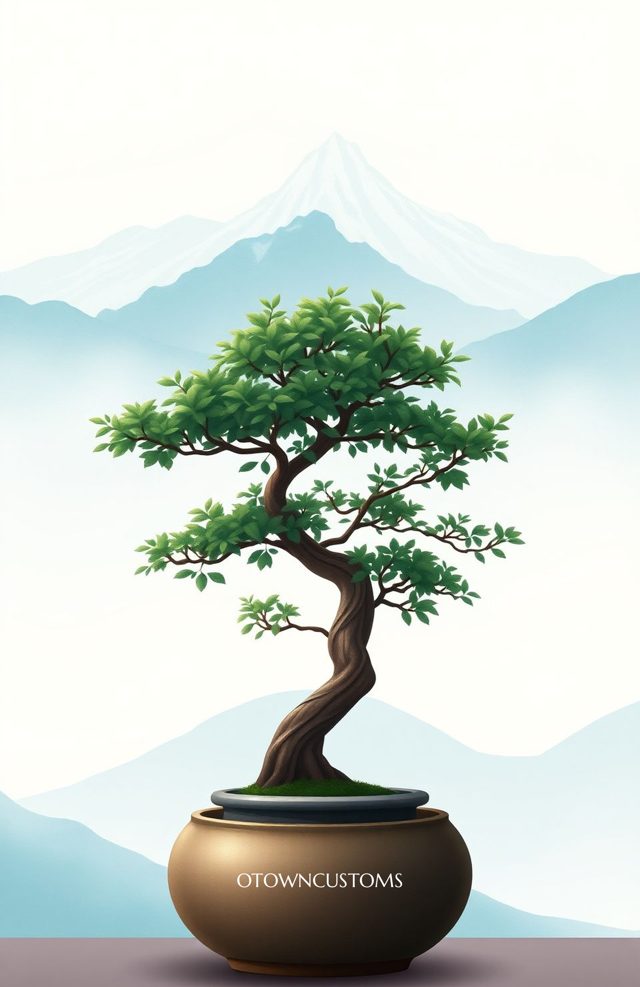 Zen Bonsai Mountain Painterly Nature