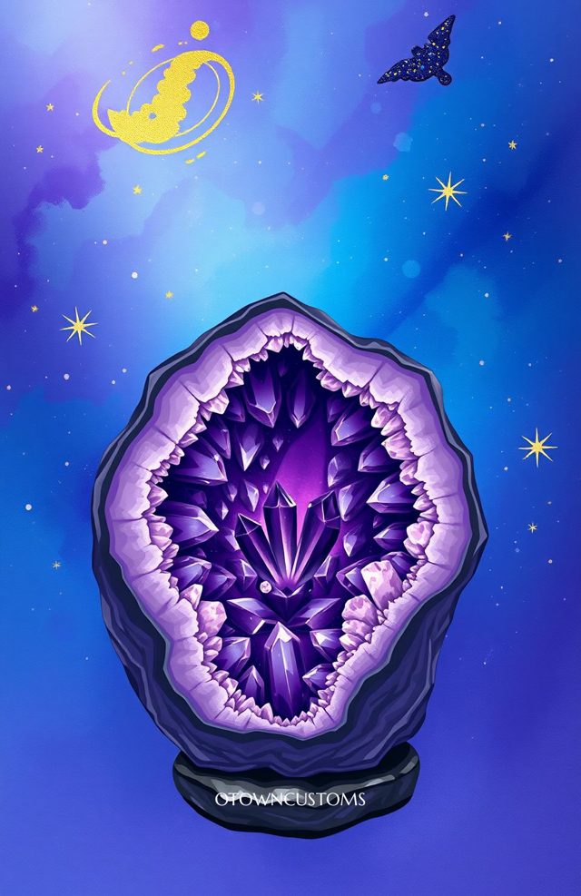 Amethyst Geode Cosmic Illustration