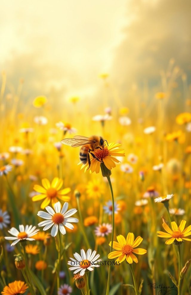 Sunny Honey Bee Meadow