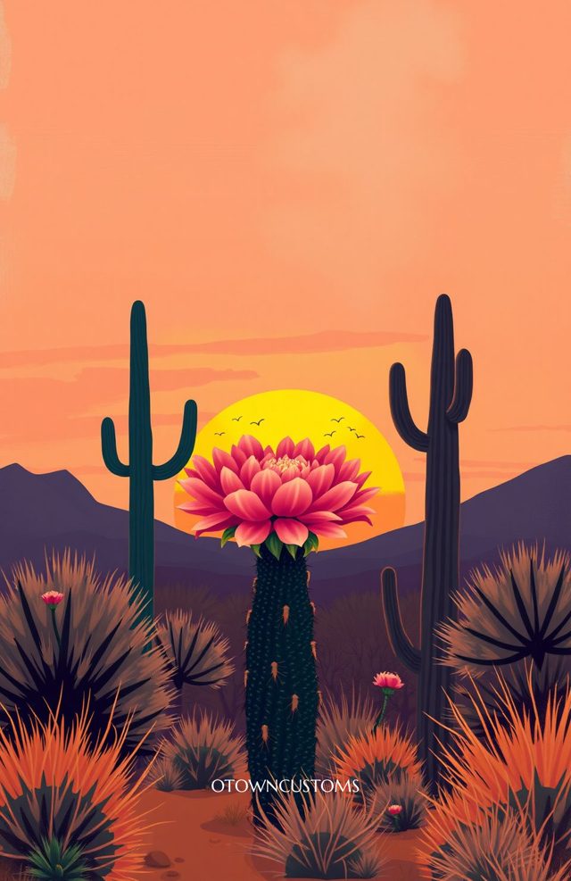 Stylized Retro Desert Sunrise