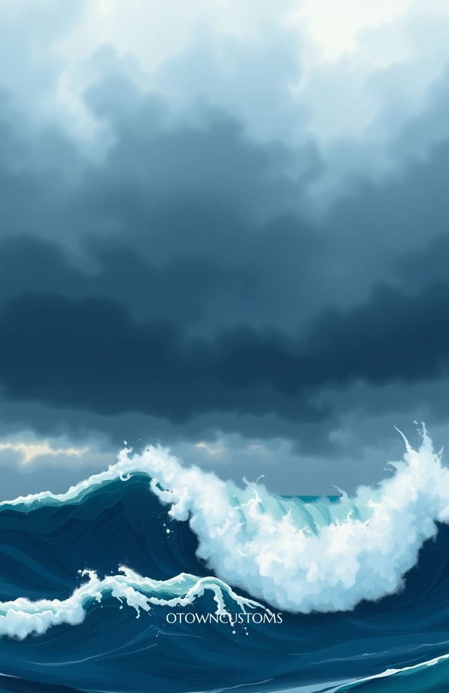 Dramatic Ocean Wave Crashing