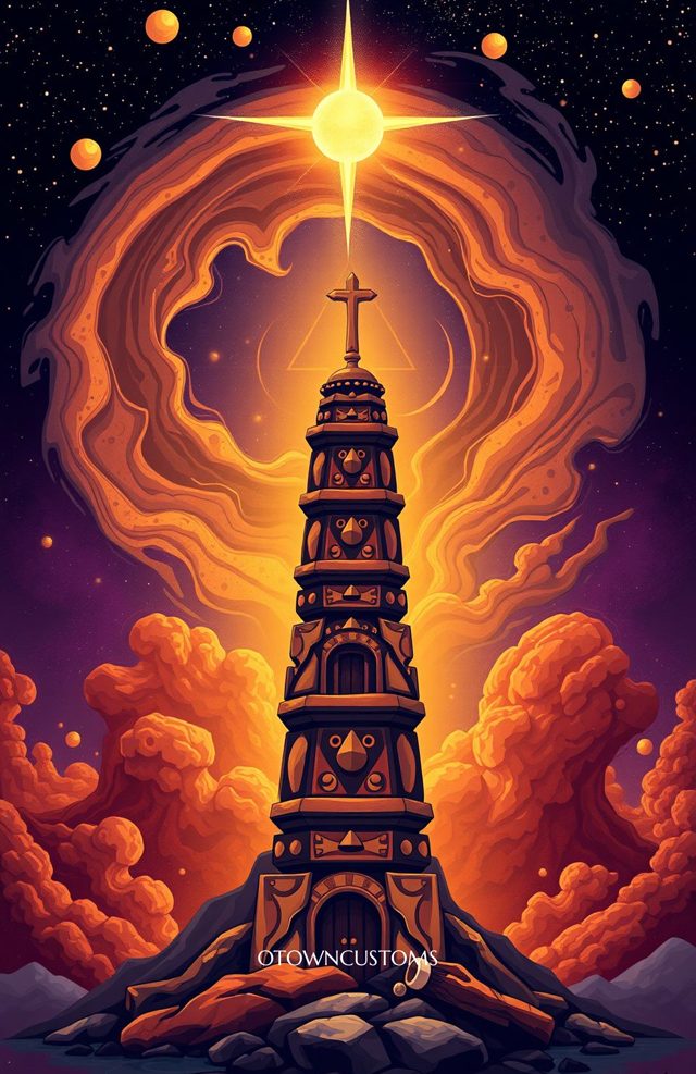 Galactic Totem Guardians Cosmic Fantasy Art