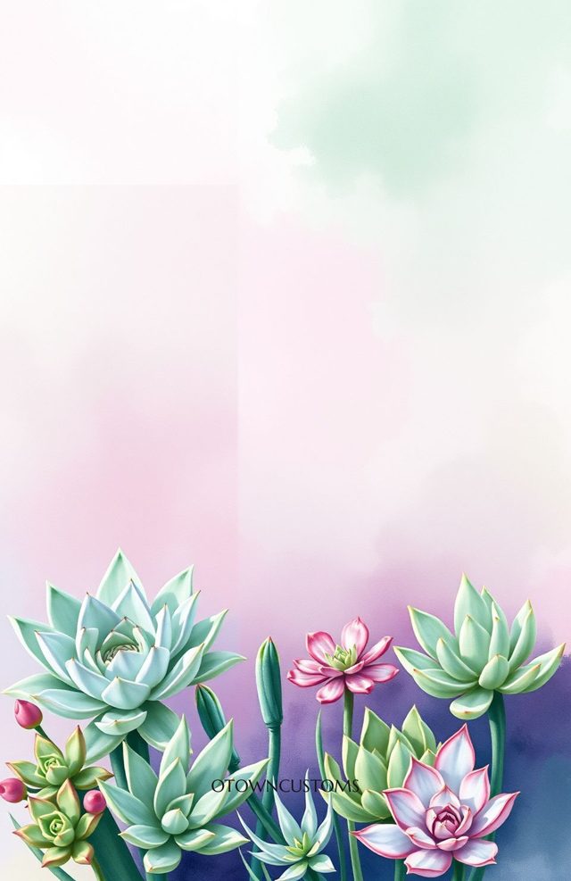 Watercolor Succulent Garden