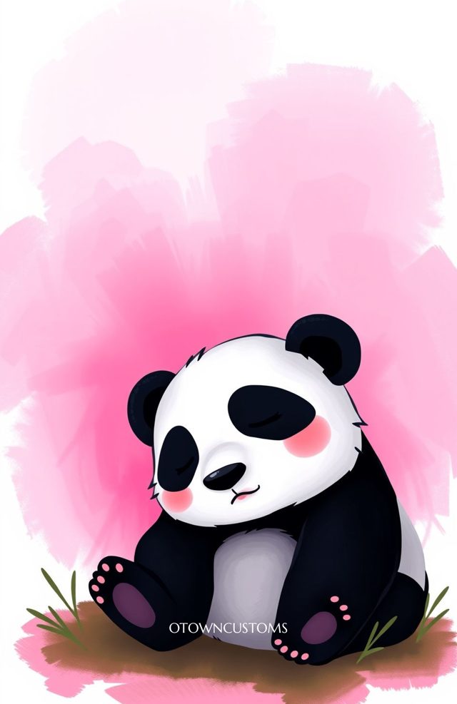 Panda Bear Sleepy Digital Illustration