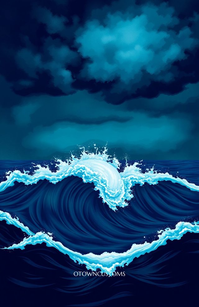 Dramatic Wave Ocean Cresting Power