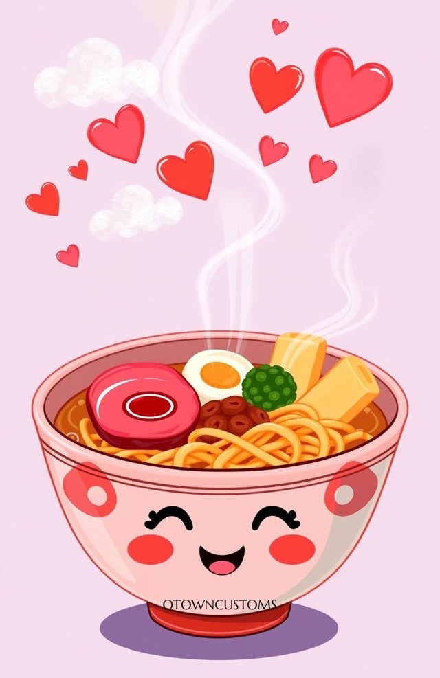 Kawaii Food Art Ramen Bowl Happiness