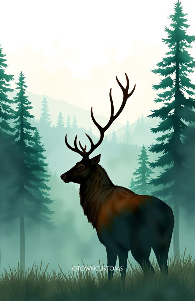 Misty Forest Illustration Phone Case Watercolor Dawn For iPhone Samsung