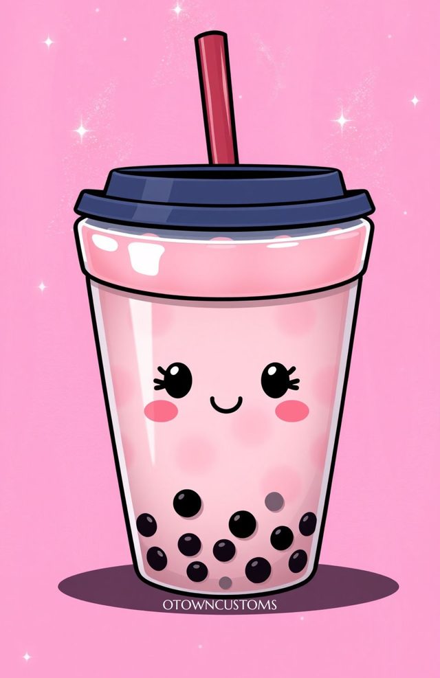 Kawaii Illustration Phone Case Cute Boba Tea For iPhone Samsung