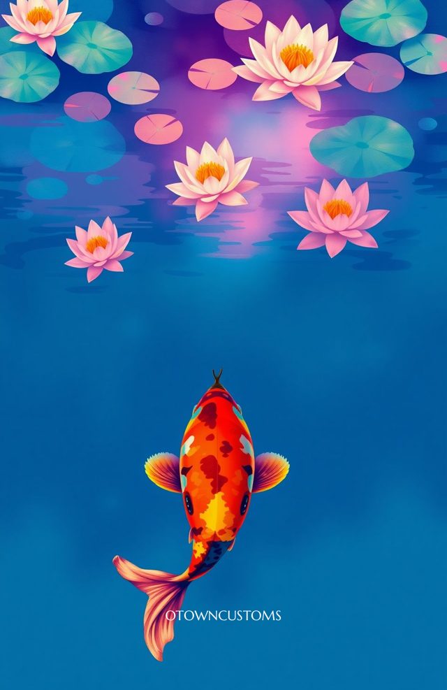 Neon Koi Pond Stylized