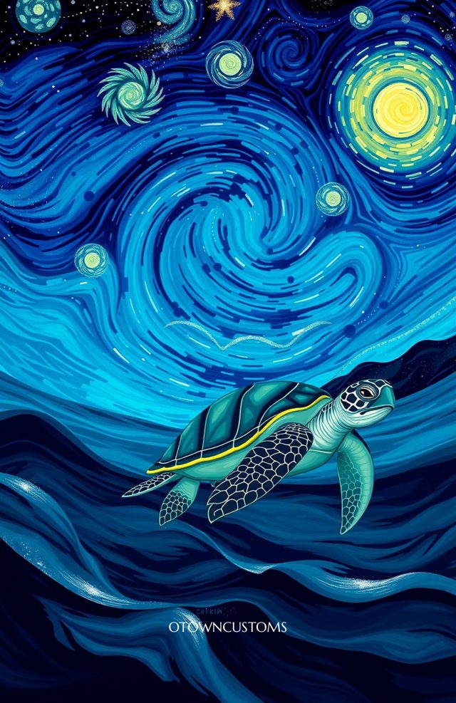 Starry Night Ocean Swirls
