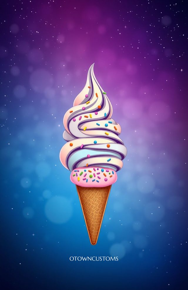 Stylized Ice Cream Phone Case Galactic Swirl For iPhone Samsung