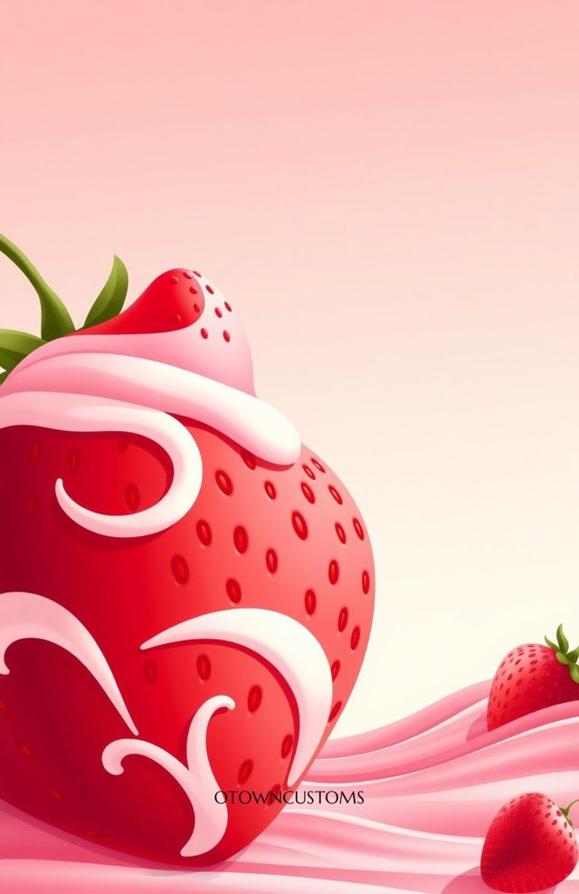 Juicy Strawberry Swirl Food Illustration