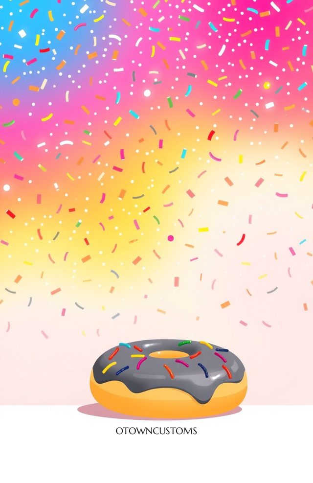 Donut Sprinkle Party Cartoon