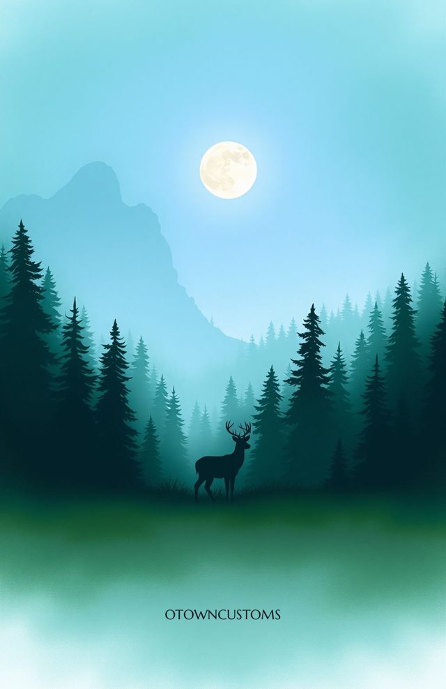 Enchanted Forest Deer Silhouette