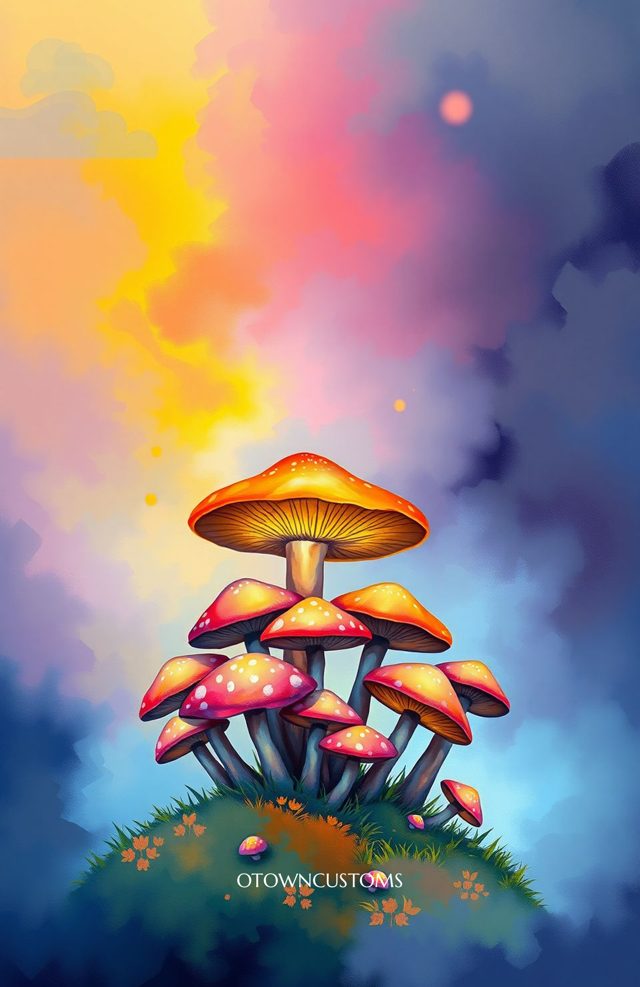 Psychedelic Mushroom Forest Dream Art