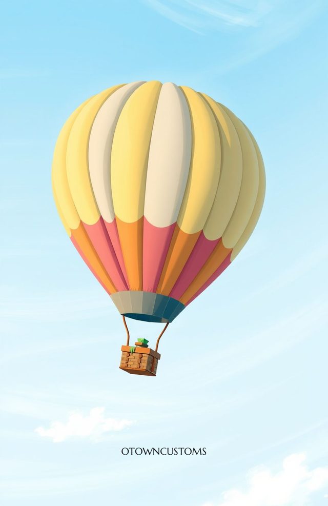 Whimsical Hot Air Balloon Cartoon