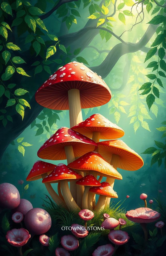 Enchanted Forest Whimsical Mushroom Meadow