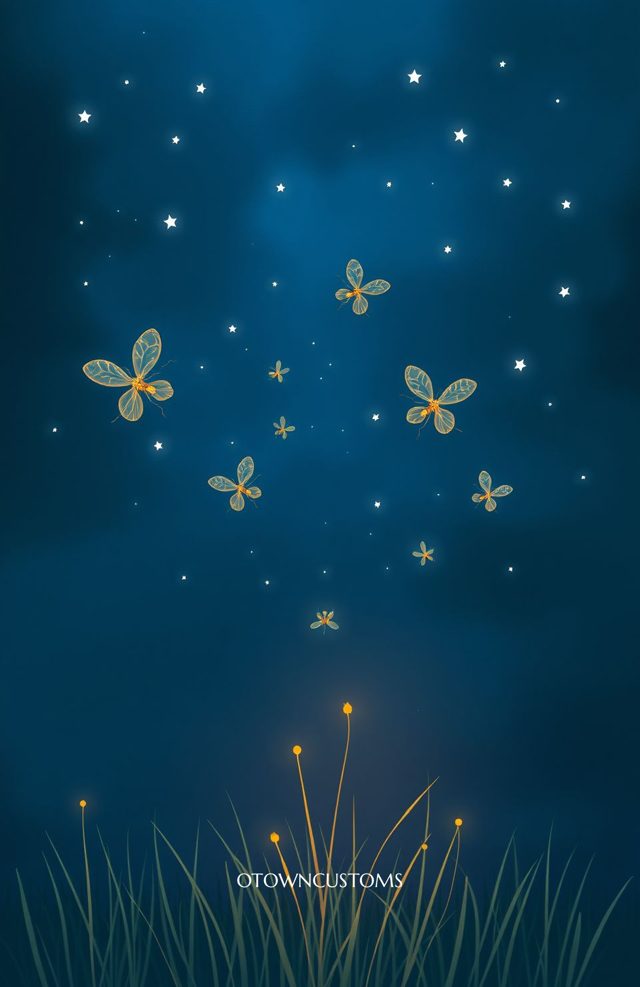 Whimsical Starry Night Firefly Dance