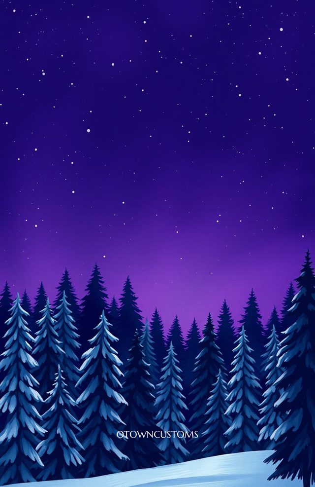 Winter Forest Silhouette Night