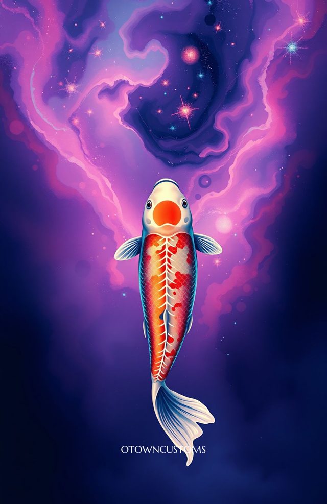 Galactic Koi Cosmic Stream Art