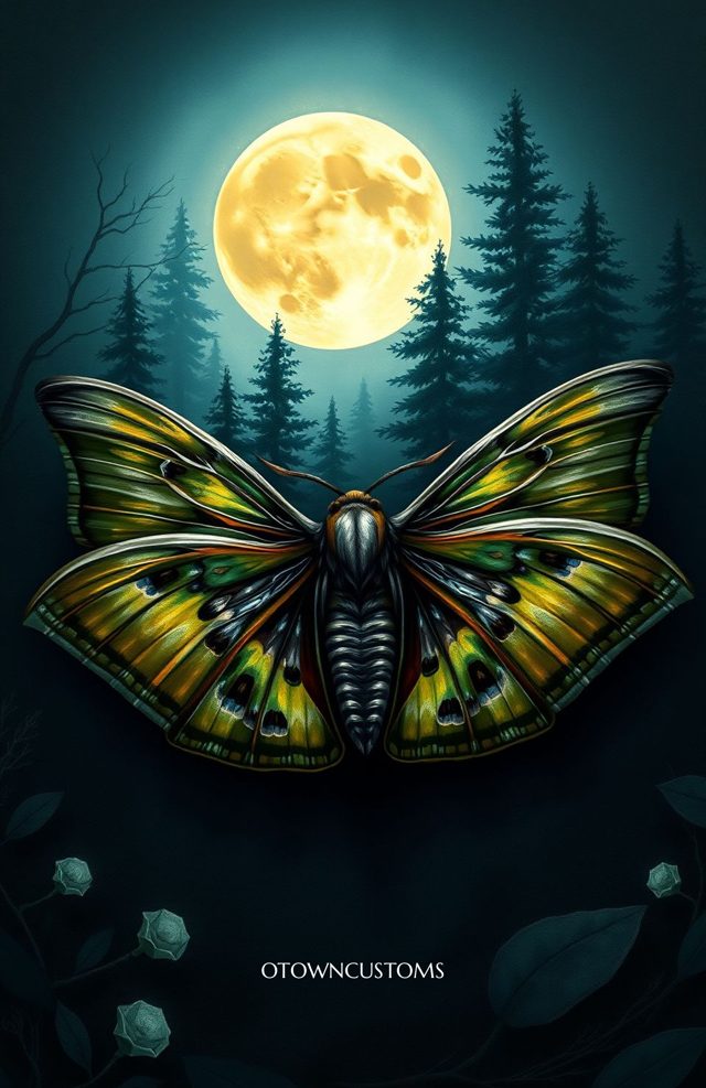 Mystic Lunar Moth Moonlit Forest