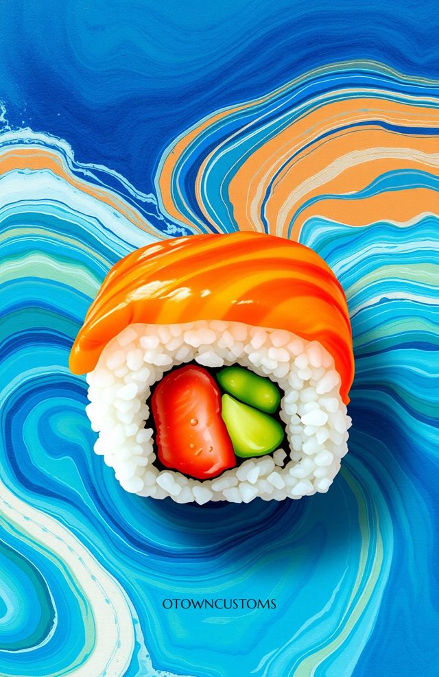 Sushi Roll Ocean Texture Abstract