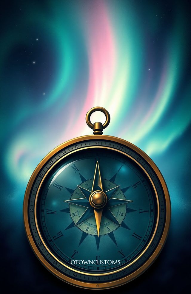 Mystical Compass Aurora Borealis Vintage